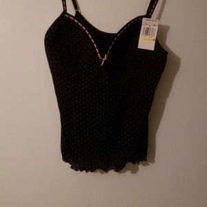 Pink and black tank